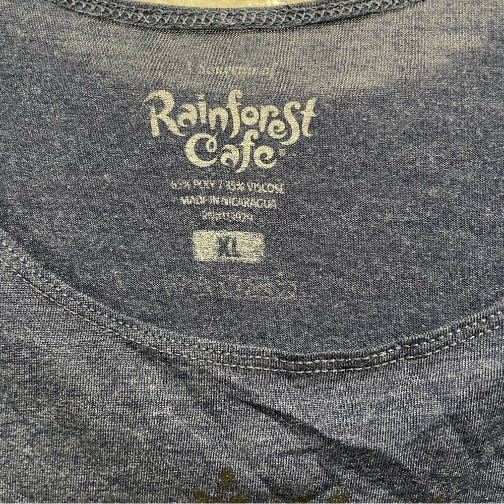 Rainforest Cafe Navy Blue Loose Fit Tank Top Size XL - Picture 3 of 4
